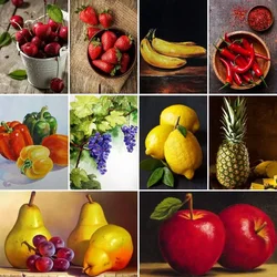 5D Still life Diamond Painting Lemon Apple Kicthen Decor Full Diamond Embroidery Cross Stitch Kits Mosaic Drill Restaurant Decor