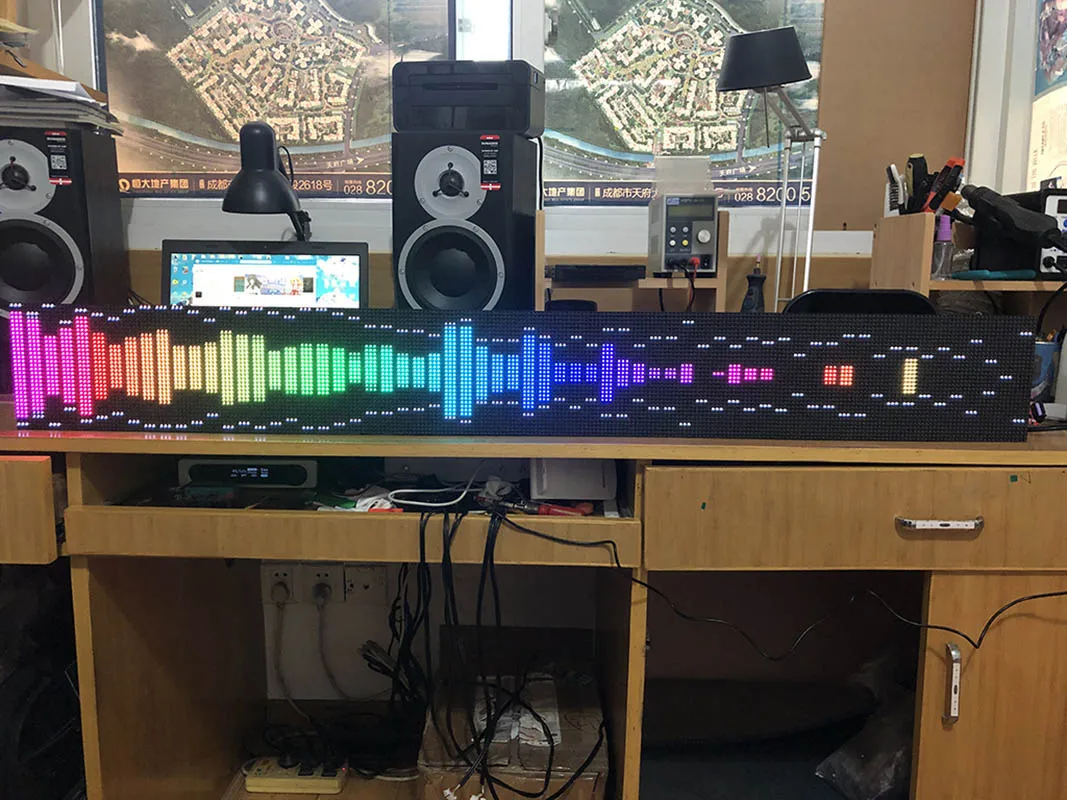 AS1000 Professional Music Spectrum Analyzer P4 P5 Display screen KTV Stage play RGB Car LED Stereo Audio Level Rhythm Light