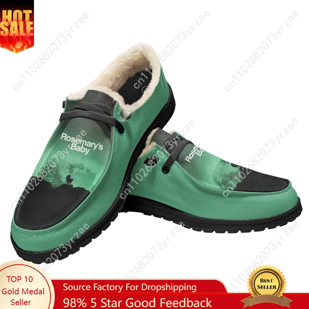 

Rosemary's Baby Velvet Flat Shoes Mens Womens Warm Shoe Indoor Outdoor Light Shoe Personalized Fashion Print Custom Couple Shoes