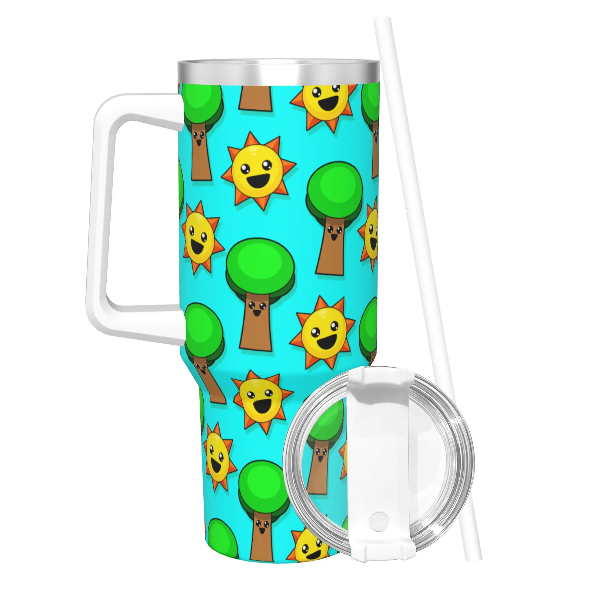 40OZ Stainless Steel Tumbler Cartoon Sprunki Game Thermal Mug  Heat Preservation Hot Drinks Mugs Cup Beach Water Bottle