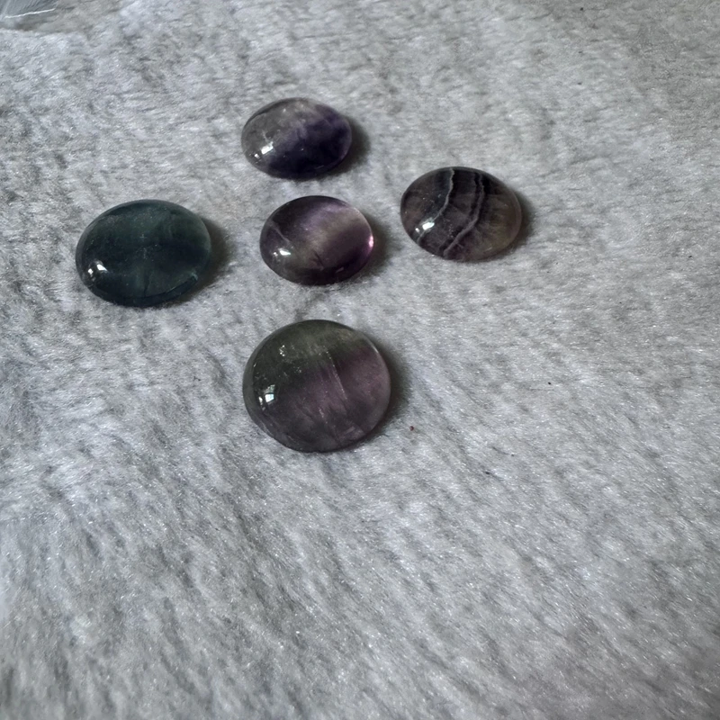 Wholesale 2pcs Natural Rainbow Fluorite 18mm 20mm Round Cabochons gemstone pendant jewelry Necklace accessory