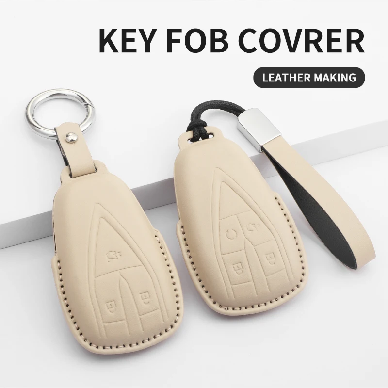 

Leather Car Key Case Cover Protector Shell Fob Accessories For Changan DEEPAL S7 SL03 2022-2025 S05 S07 G318