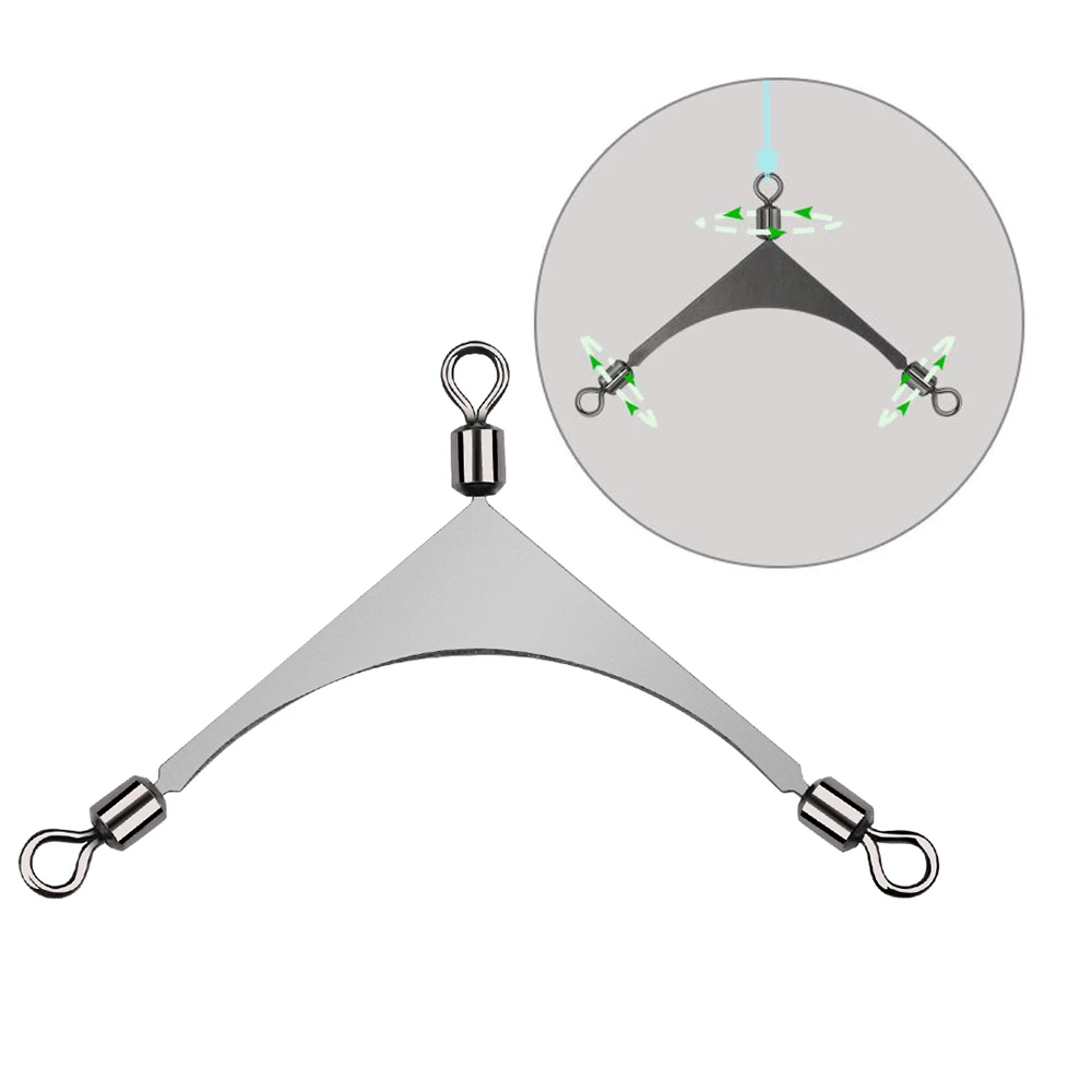 Chrdyuju-Tête de gabarit de pêche à 3 voies en acier inoxydable, émerillons, connecteur de poteau roulant, matériel, accessoires de pêche à