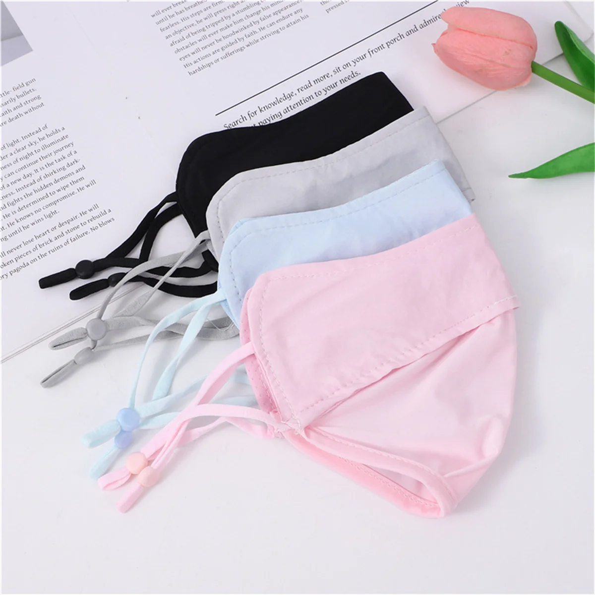 الرجال والنساء ظلة بارد الحرير الجليد الأزياء قناع الإناث المضادة للأشعة فوق البنفسجية تنفس حماية العين ركن قناع واقي من الشمس fo #6