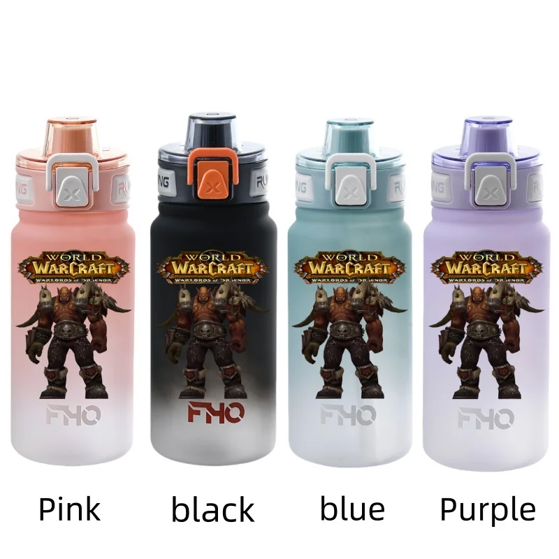 World of Warcraft 750ml Game Characters Portable Water Cup Large Capacity Outdoor Plastic Leak-proof Water Bottle Children\'s