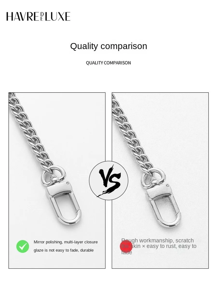 Silver Bag Chain Transformation Accessories Bag Straps Replacement Underarm Crossbody Shoulder Strap Metal Armpit Bag Chains