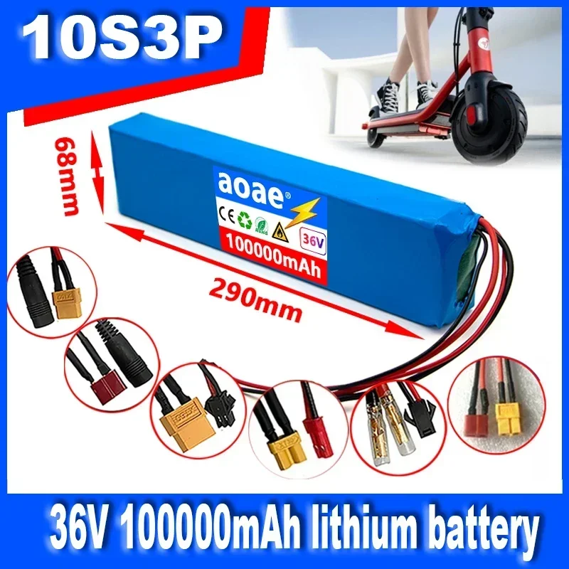 

36V 100000mAh 18650 Rechargeable Lithium Battery Pack 10S3P 1000W Power Modified Bicycle Scooter Electric Vehicle with BMS