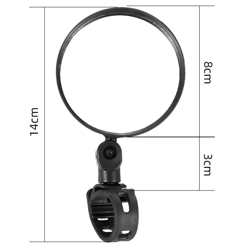 Motorcycle Mirrors Universal Bicycle Scooter E-Bike Handlebar Riding Cycling Mirror Adjustable 360 Rotation ABS Side Mirror