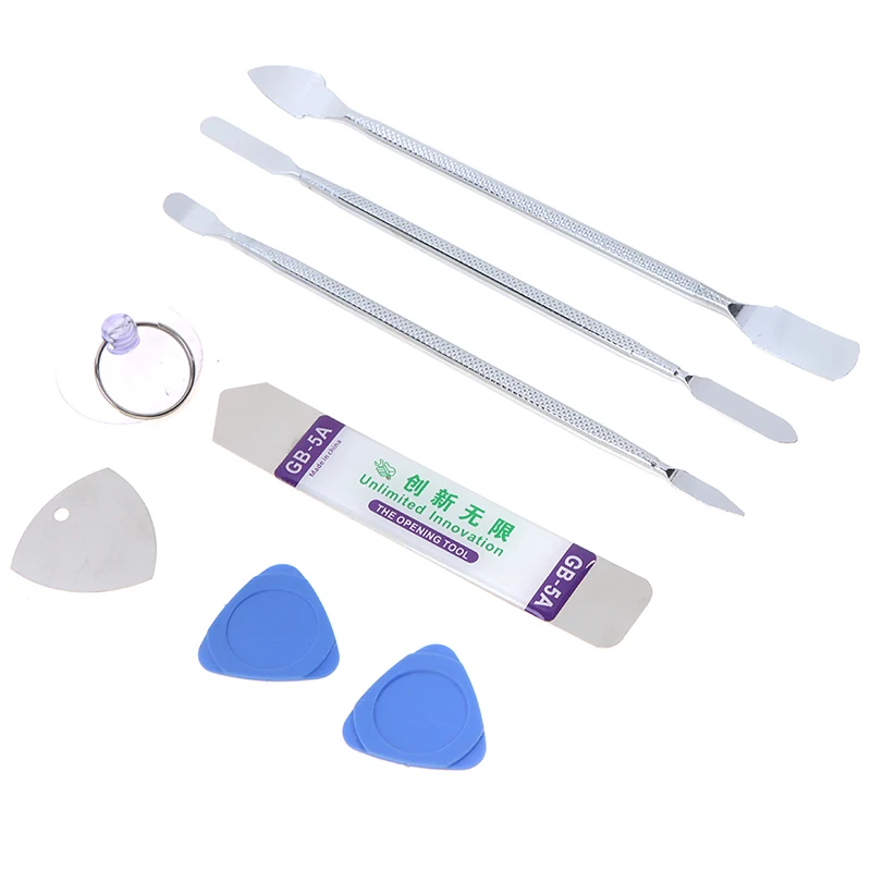 8pcs Phone Repair Metal Opening Tool Cellphone Disassemble Crowbar Steel Pry