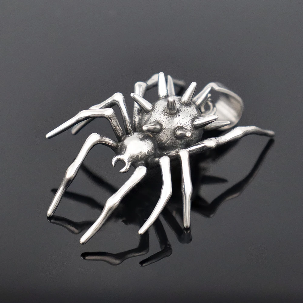 

Popular Charm Stainless Steel Spider Pendant Chain for Men Women Gothic Singular Animal Necklaces Halloween Party Gifts Jewelry