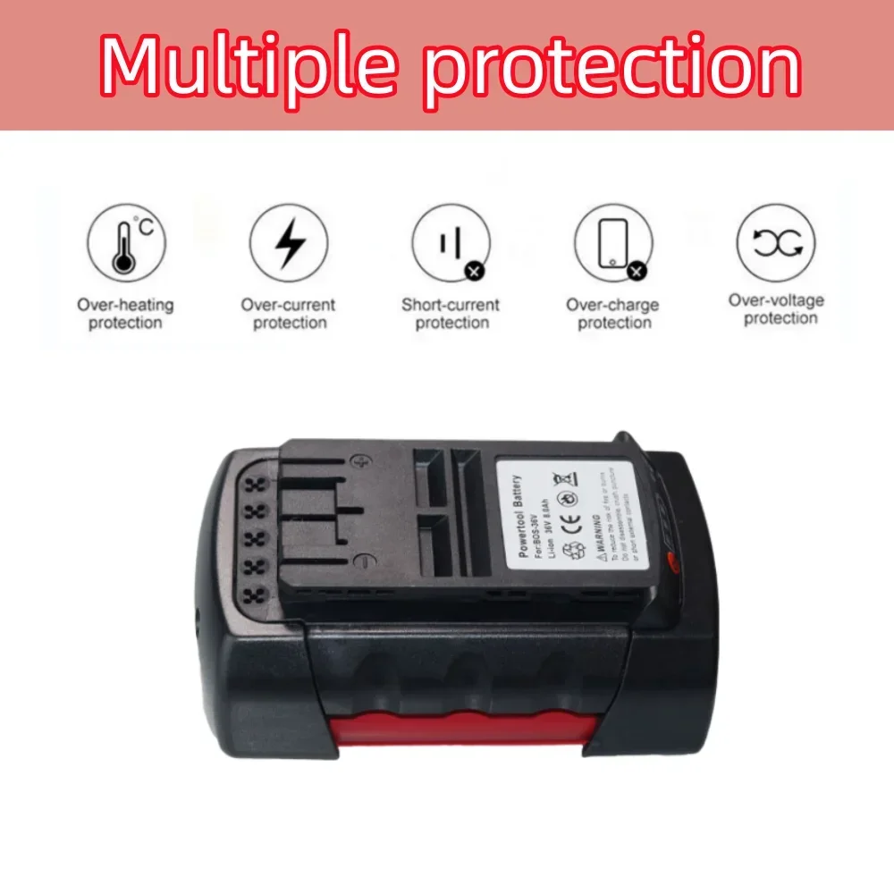 36V 8000mAh Li-ion Rechargeable Battery for Bosch Cordless Power Tools Battery Replacement 8.0A BAT810 BAT840 2607336173 D70771