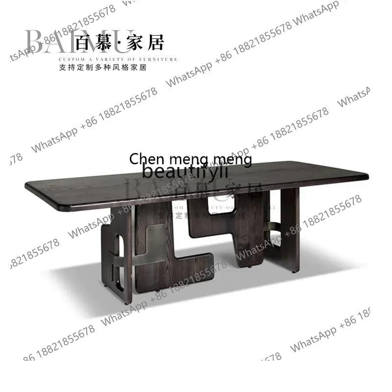 New arrive Modern simple homestay medieval solid wood dining table Chinese retro personalized designer creative office long tabl