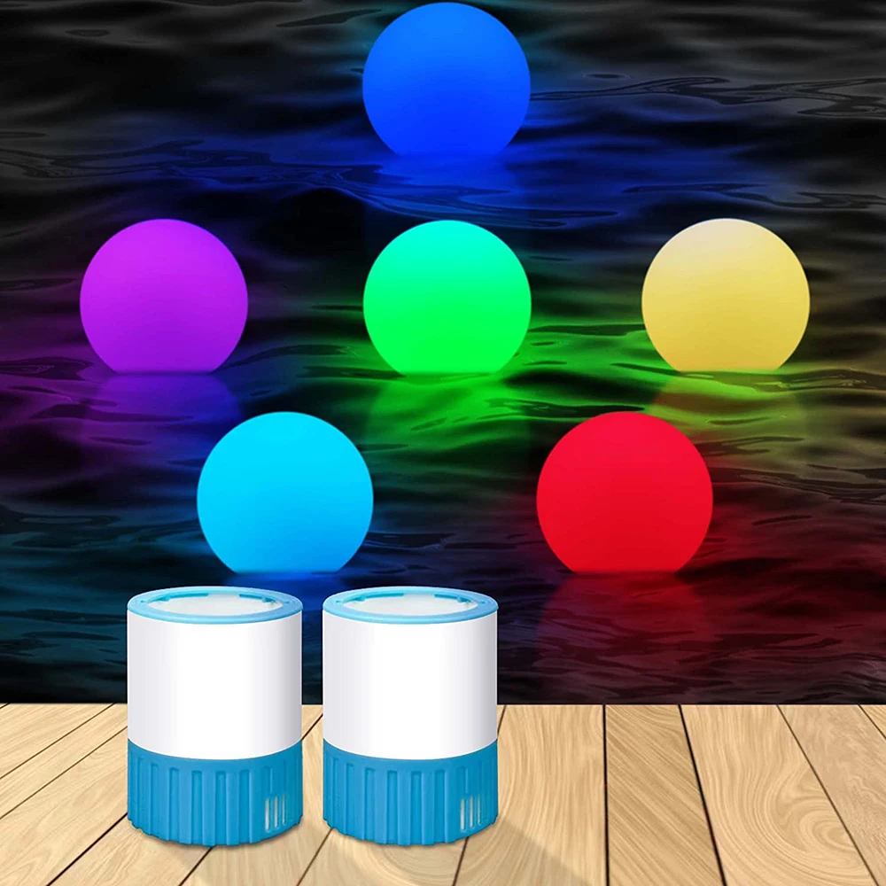 

RGB Floating Pool Lights with Chlorine Dispenser IP67 Full Waterproof Pool Glow Ball Lights for Pond Fountain Garden Lawn Party