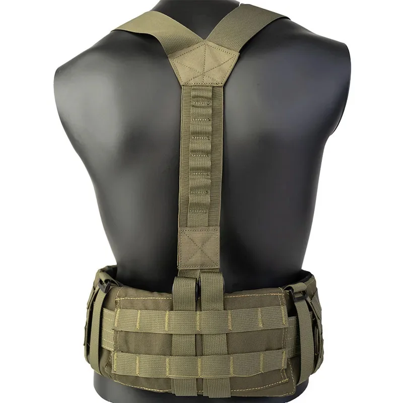TC0202 Y Shape Tactical Suspenders MOLLE Shoulder Braces Sealed Waist Belt Functional Harness
