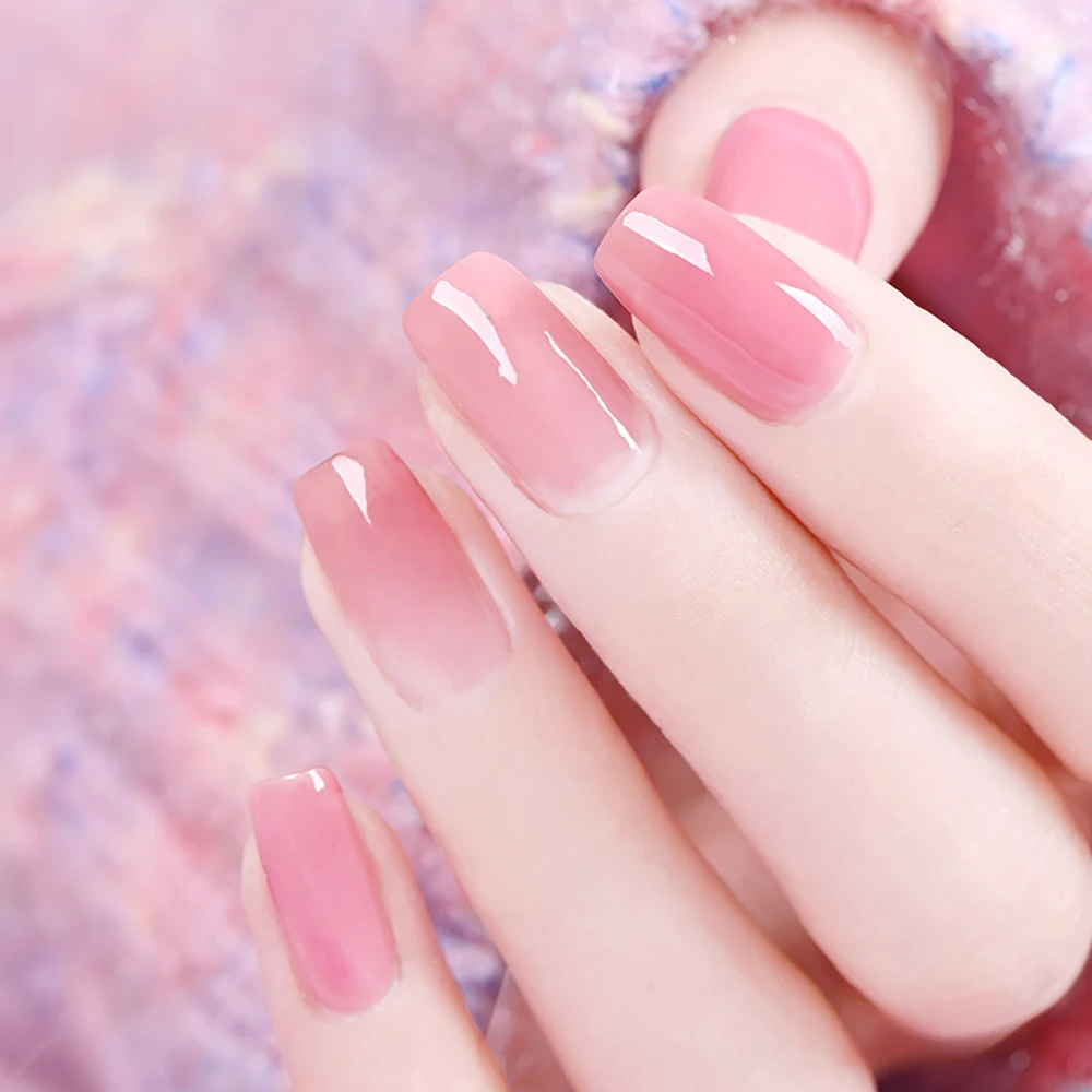 12mlx4 [407/416/419/440] Pink, Nude, Red, Ruby Water-based Nail Polish, Odorless, Dry Quickly, No Need UV Lamp, Easy Tear