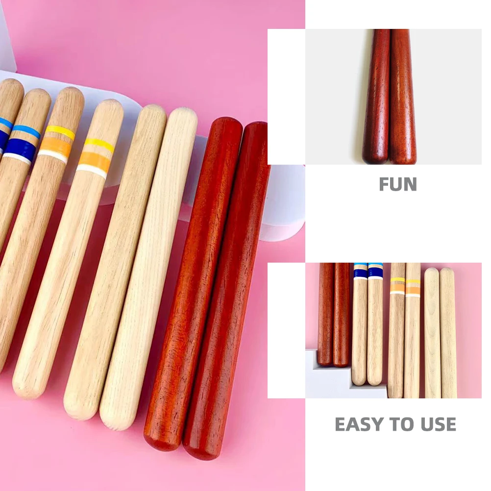 

2pcs Rhythm Sticks Kids Musical Instruments Wood Percussion sticks Rounded Edges Safe Durable Detailed Workmanship