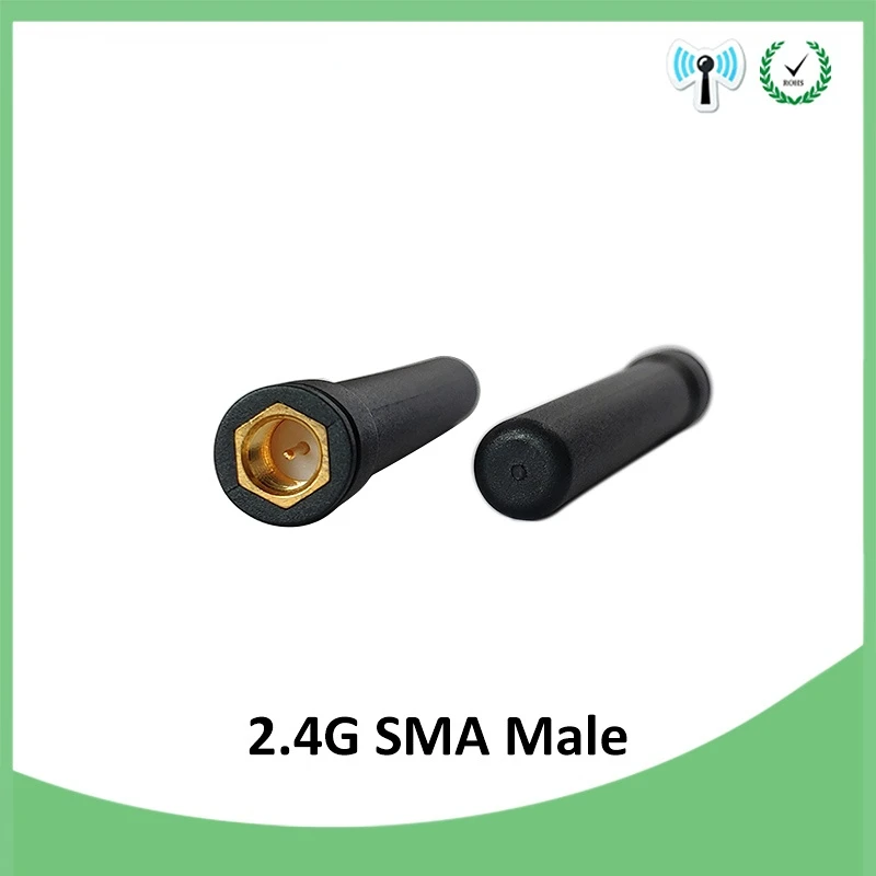 2pcs 2.4g antenna 2~3dbi sma male wlan wifi 2.4ghz antene pbx iot module router tp link signal receiver antena high gain