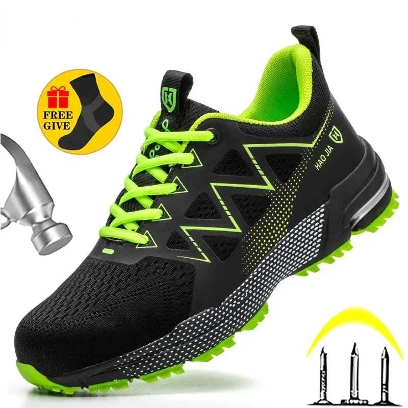 

Quality Safety Shoes Men Anti-smash Anti-puncture Work Shoes Lightweight Indestructible Shoes Protective Security Sneakers