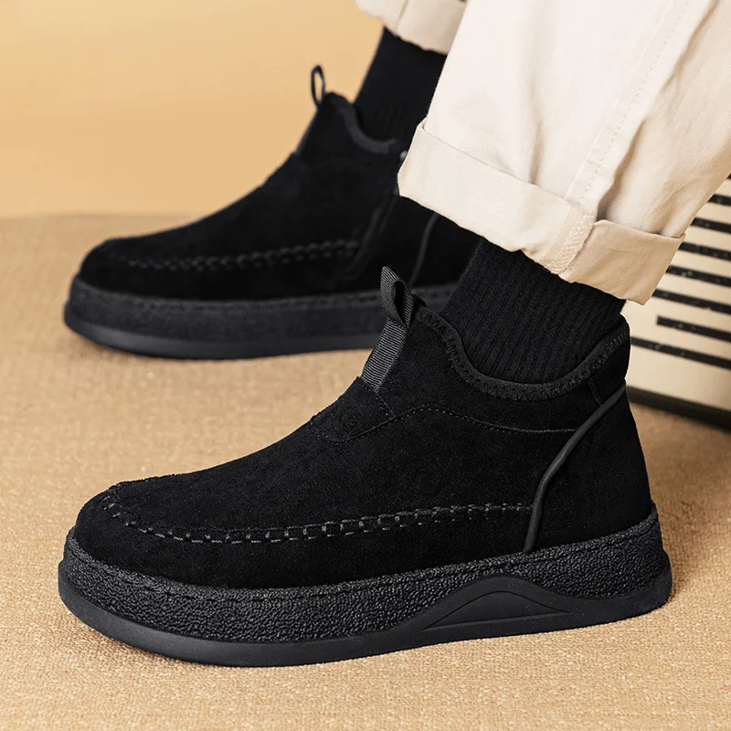 

Brown Solid Colour Anti Slip Man Boots 2025 Autumn Hot Sell Men Casual Shoes Four Seasons Light Weight Outdoor High Top Footwear