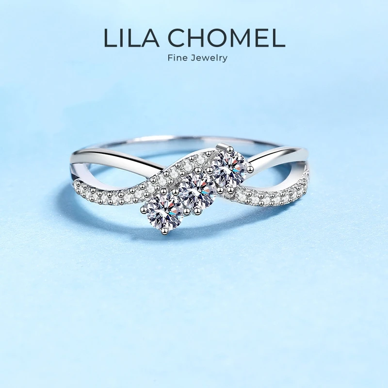 

Women Engagement 18K White Gold Wedding Band 0.415CT Moissanite Diamond Girl Friend Birthday Gift PT950 Platinum Valentine's Day