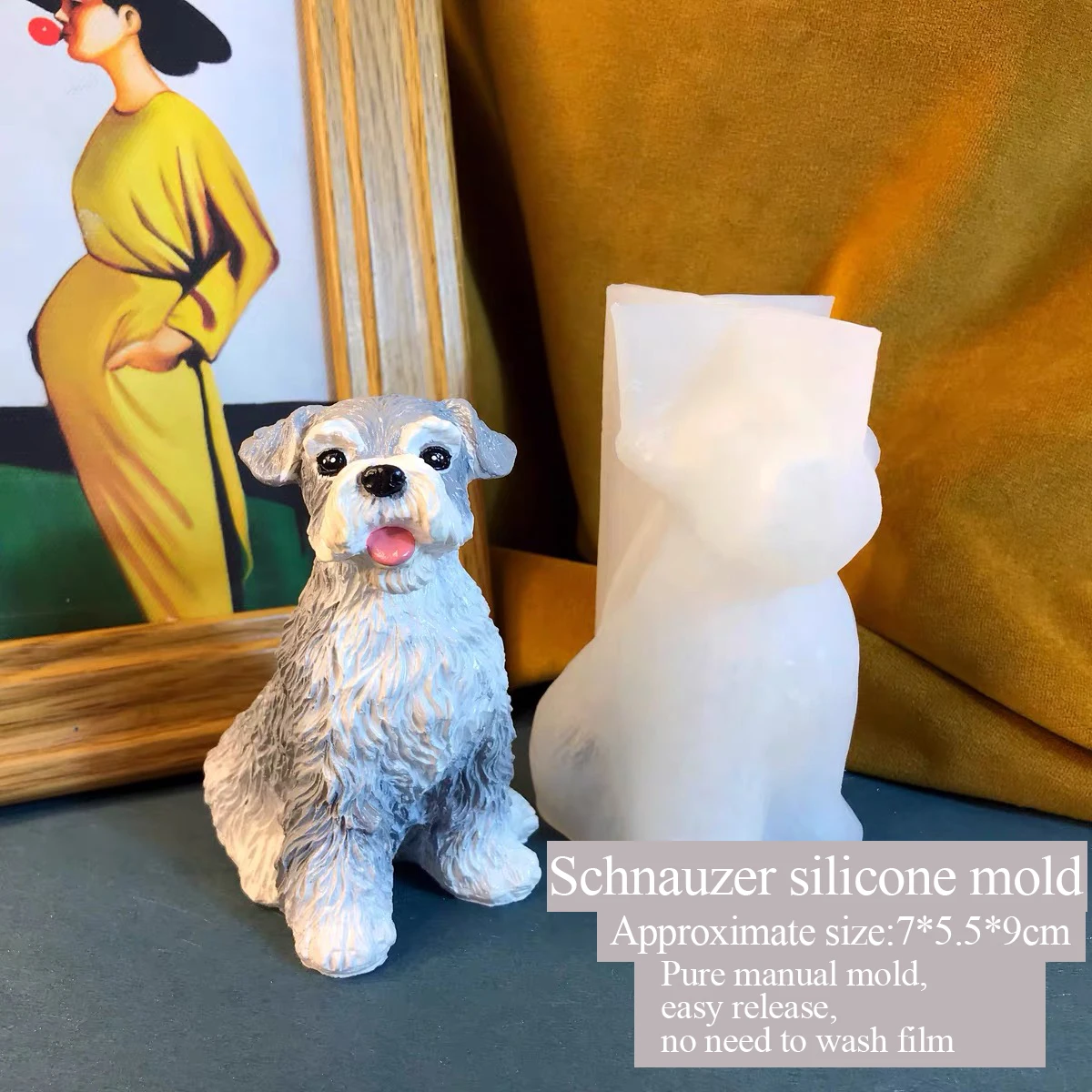 Three-Dimensional Schnauzer Silicone Mold, Drop Glue, Aromatherapy Plaster, DIY Manual, Lovely