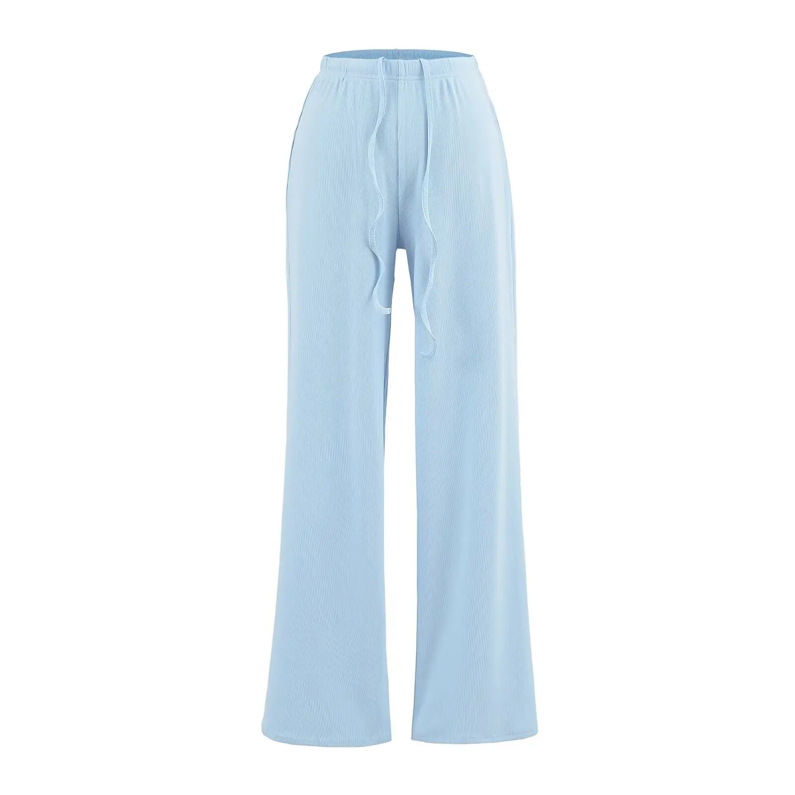 Pantaloni estivi larghi da donna a gamba larga Dstring elastico in vita Dra taglio dritto pantaloni lunghi casual dimagranti Street Sle