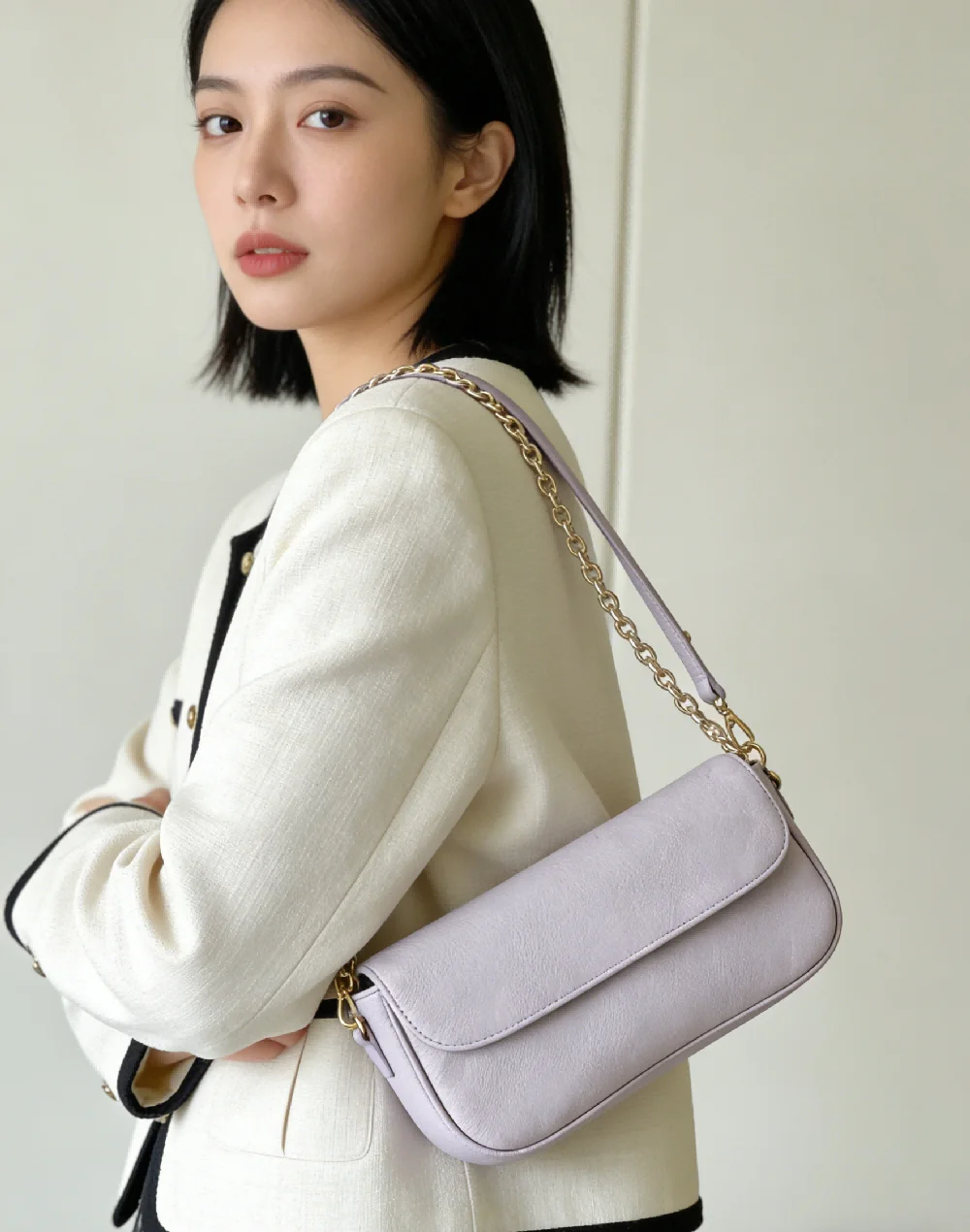 

Women's Light Purple Shoulder Bag Fashion Versatile Crossbody Bag Soft Daily Commute Underarm Bag Lightweight Casual Bag