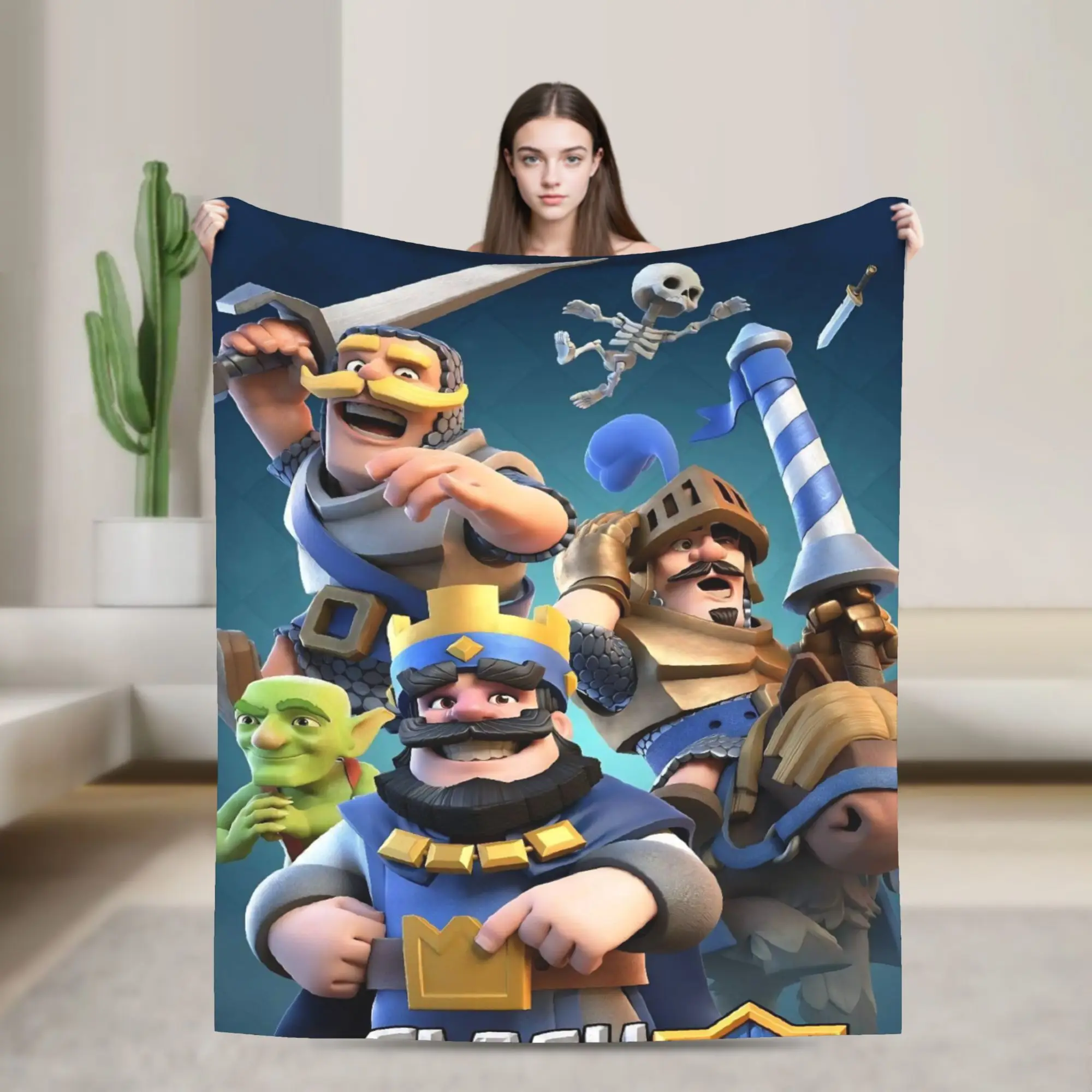 Clashes Game Royales بطانية الفانيلا الخريف/الشتاء تنفس لينة رمي البطانيات للمنزل غرفة نوم الفراش يلقي