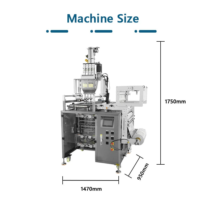 automatic multi lane 4 four three sides sealing packing machine for powder 5 gms sachet bag filling packaging packing machine