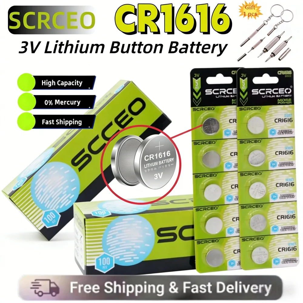 

2-50PCS CR1616 3V Lithium Button Cell Batteries DL1616 BR1616 LM1616 ECR1616 for Watch Car Key Toys