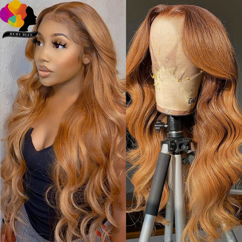

Ginger Body Wave Lace Front Wig 13X6 Transparent Lace Frontal Wigs for Black Women Brown Blonde Colored 13x4 Human Hair Lace Wig