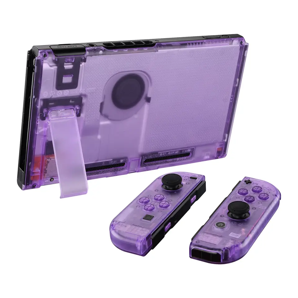 eXtremeRate Clear Red Joy-Con Housing Shell & Back Plate for Nintendo Switch