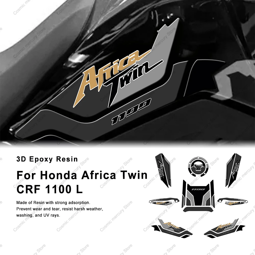 

CRF 1100L 2024, наклейки на топливный бак мотоцикла, 3D наклейка из эпоксидной смолы, защитный комплект для Honda CRF 1100L Africa Twin