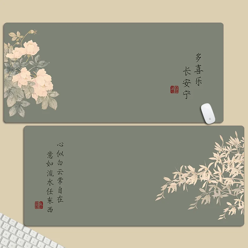

Chinese Calligraphy Mouse Pad Large Rubber Base Anti-slip PC Desk Accessories Mousepad for Offices&Gamer Keyboard Mats Decor Mat