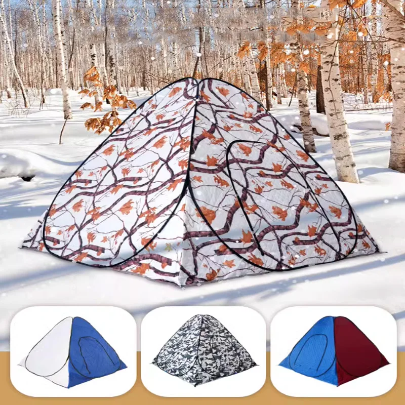 

Ice Fishing Tent Outdoor Camping Thickened Automatic Half Bottom Windproof and Warm Adding Cotton Winter Fishing Supplies