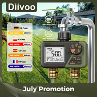 Diivoo Garden Water Timer 2 Outlets IPX5 Waterproof Multi-Functional Automatic Irrigation Timer with Rain Delay/Manual/Auto Mode