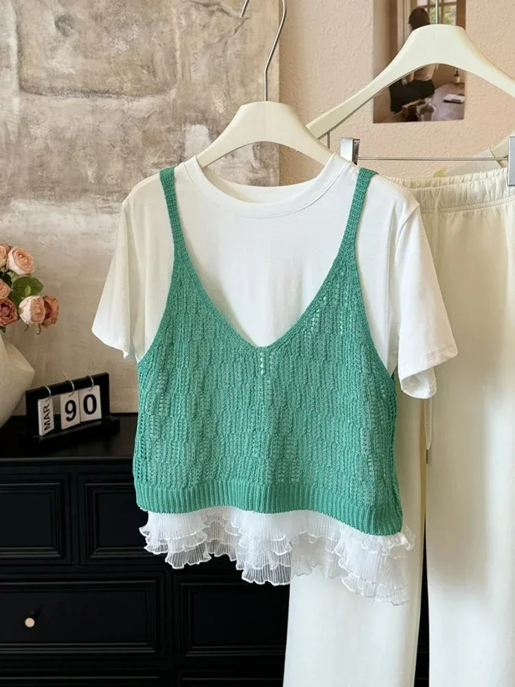 

2025 New Women's Solid Color T-Shirt Casual Short Sleeve Tops Spring Summer Fashion Basic Tee