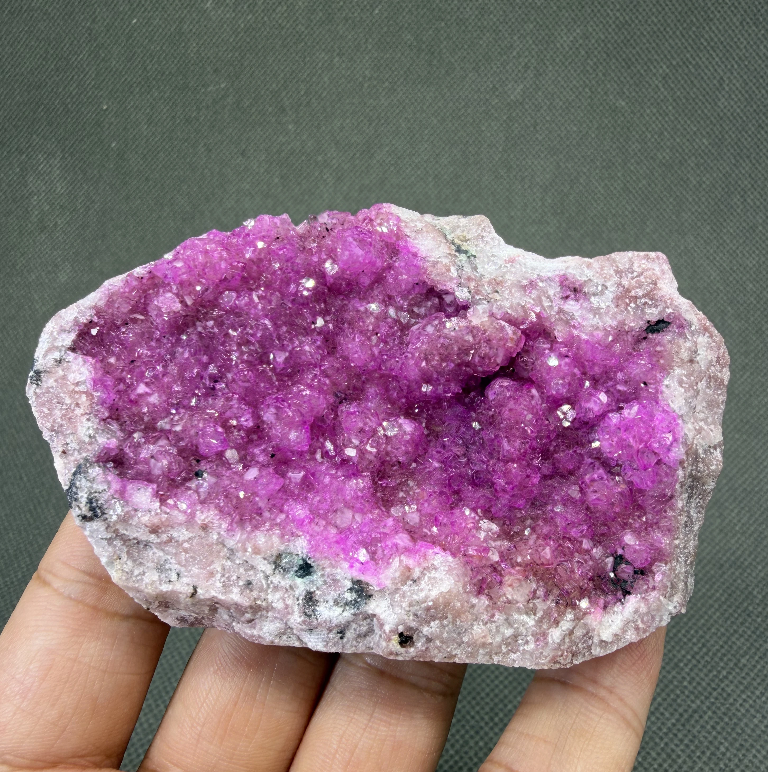 Natural Large Crystal Pink Cobaltocalcite Cobalt Calcite Mineral Specimen Vivid Rose Red Rare