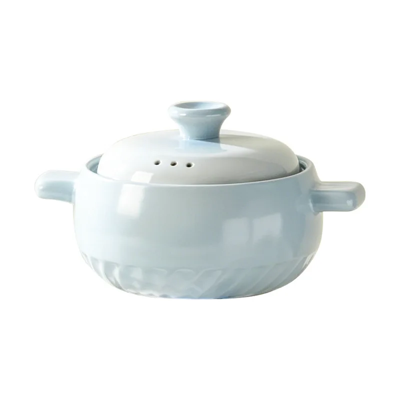 HYS ceramic casserole light blue high value household high temperature dry burning without cracking soup stew pot rice 5