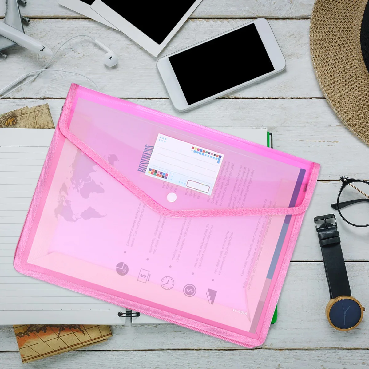 3 قطعة مجلد مستندات A4 حامل ملفات شفاف منظم تخزين مقاوم للماء ومقاوم للتمزق لمكتب الطلاب #4