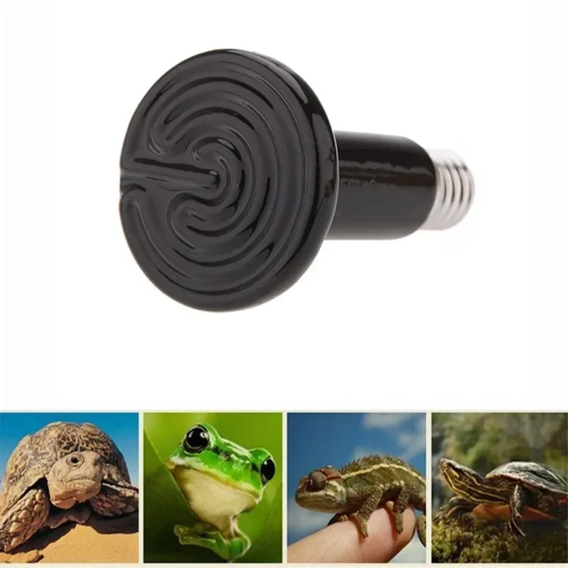 

1 Pc Ceramic Heating Lamp For Reptile Pets Matte Far Infrared Heater Black Multi-power E27 Interface Small Pet Mini Heating Bulb