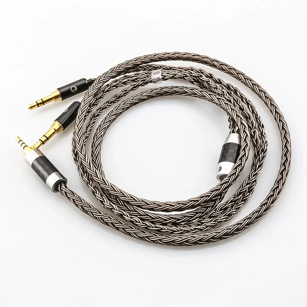 16Cores Braided Silver Plated Replacement Audio Upgrade Cable For Hifiman HE4XX, HE-400i Headphones (2 x 3.5mm Version)