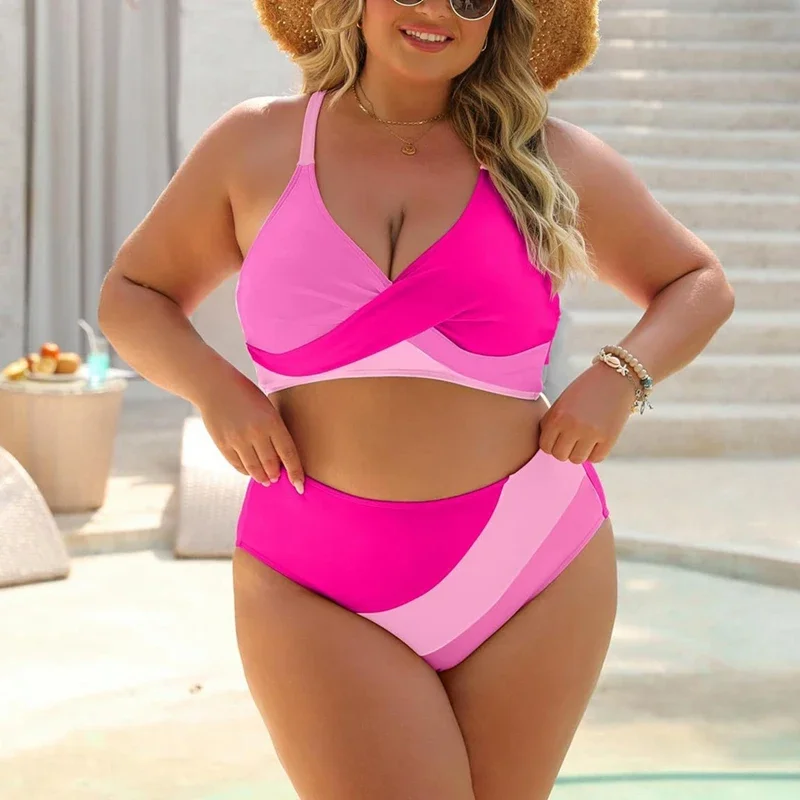 

Sexy High Waist Bikini Set Women Two Piece Swimsuit Lady Split Push-up Bra Bikini Set Swimwear Soft Breathable Bath Suit Beachwe
