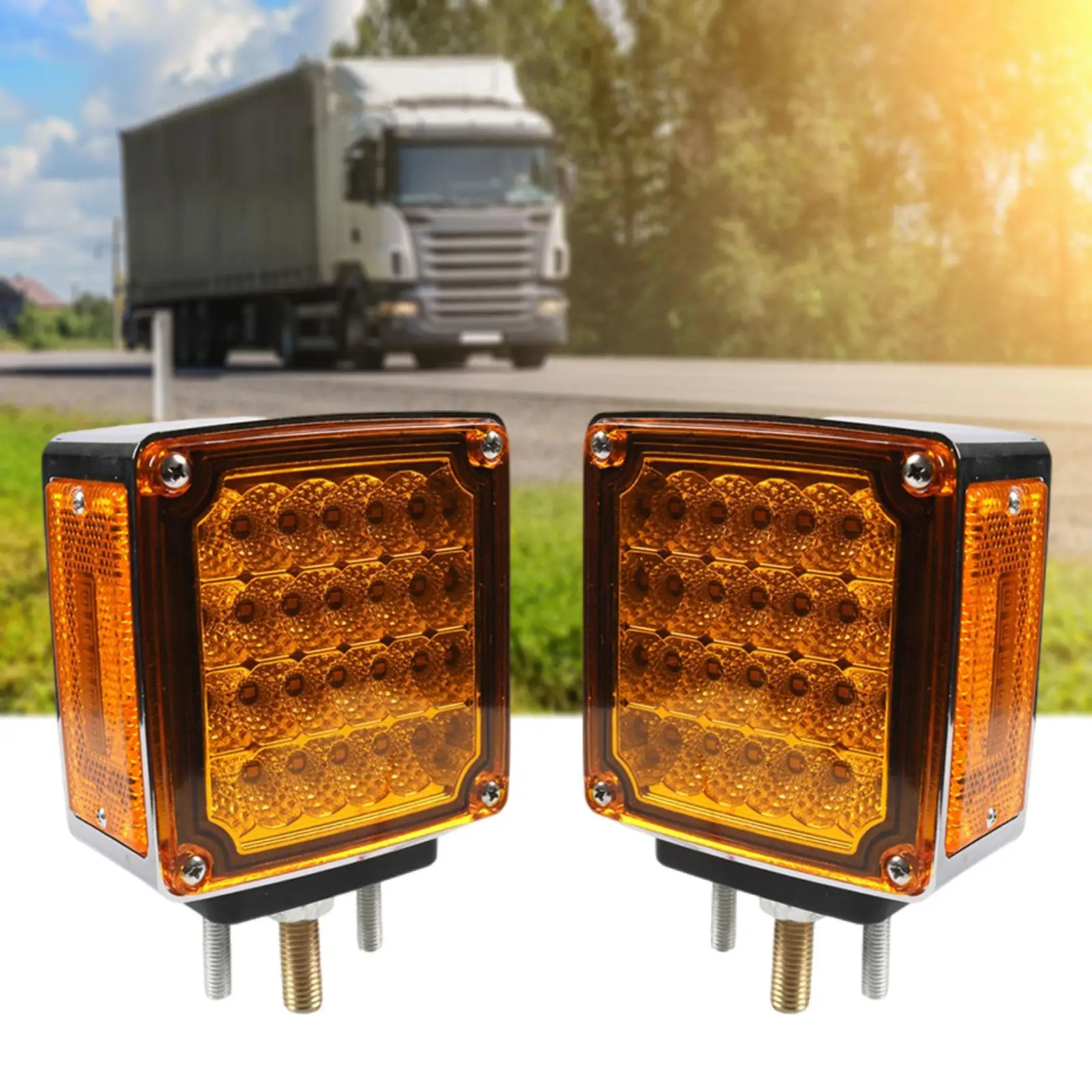 

2Pcs LED Square Pedestal Lights Automotive Accessory Side Marker Lights for