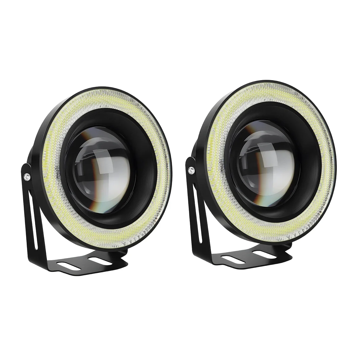 3. 5-calowe motocyklowe światła przeciwmgielne LED Angel Eyes z 6/32/82 trybami, dodatkowe reflektory, Devil Eyes, motocyklowe światła dekoracyjne, sterowanie przez aplikację. — 2
