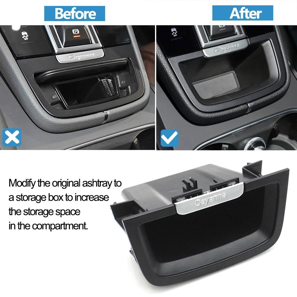 Car Center Console Modified Storage Box Insert Storage Cabinet Case Replacement For Porsche Cayenne 9Y0 9YA 2018 2019 2020 2021