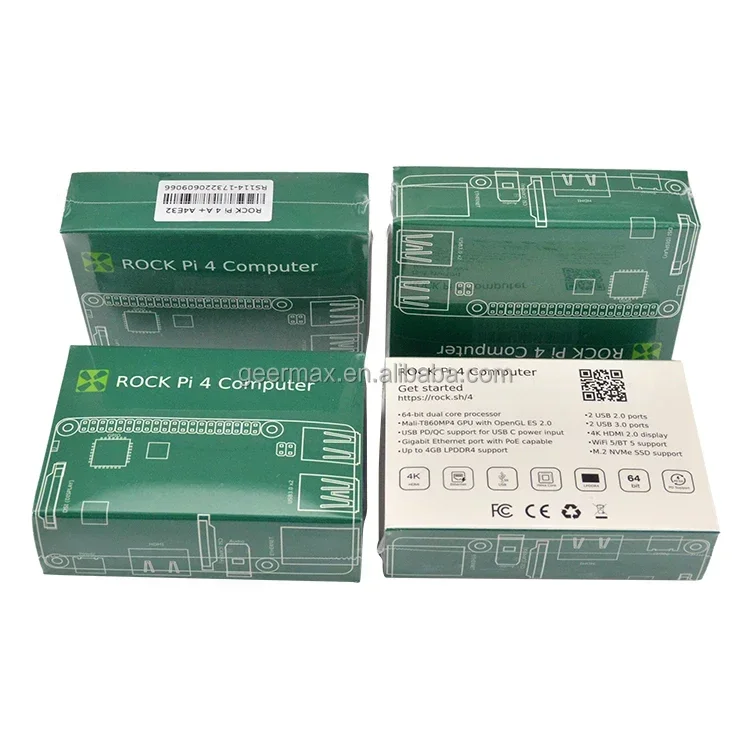 Rock Pi 4A+ 4GB RAM 128GB eMMC Rockchip OP1 64bit Hexa Core Electronic Modules 4G LPDDR4 128G On Board ROCK 4 Model A Plus A+