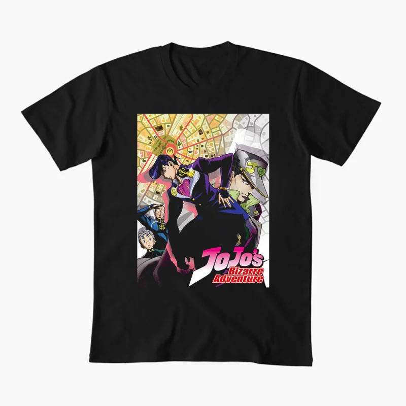 

0413 JoJo's Bizarre Adventure Anime Gift t shirt 100% cotton printed Graphic Clothes Y2K clothing Cartoon Tee All size Tops