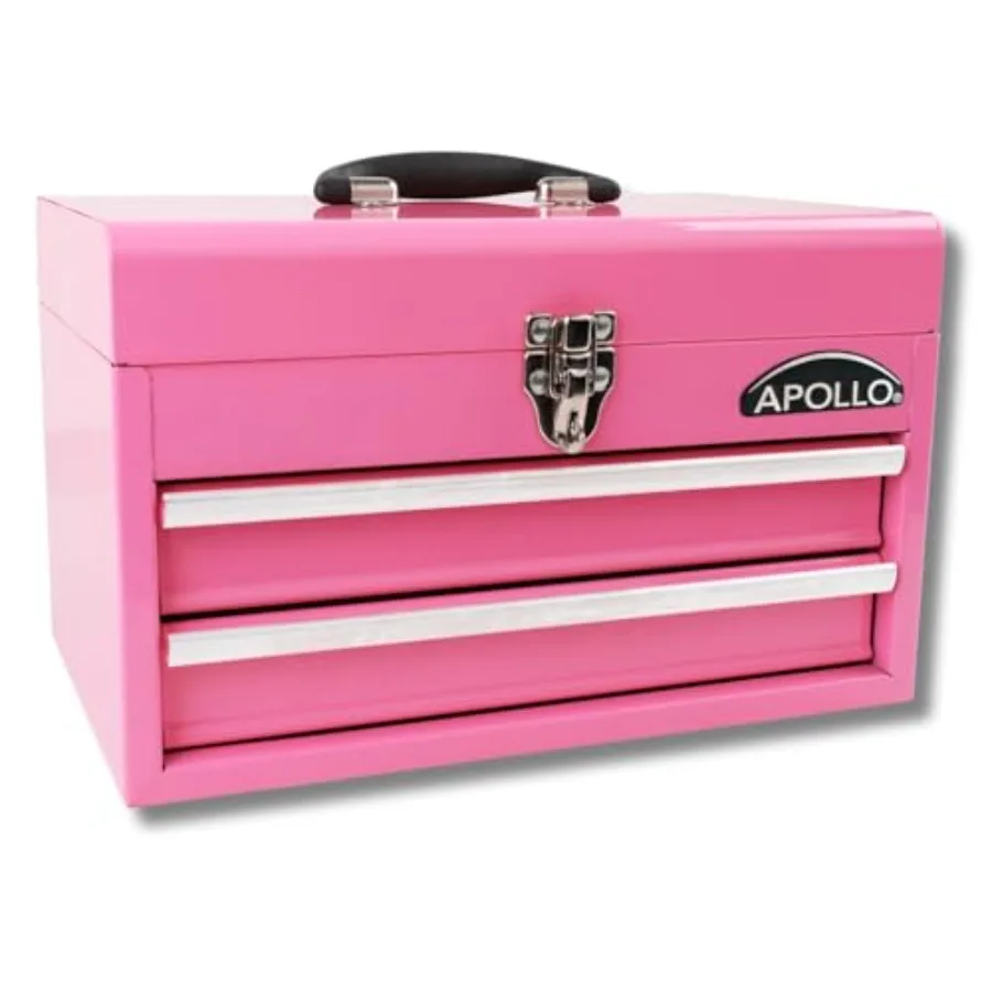 

14 Inch Steel Tool Box with Deep Top Compartment and 2 Drawers in Heavy-Duty Steel With Ball Bearing Opening and Powder Coated
