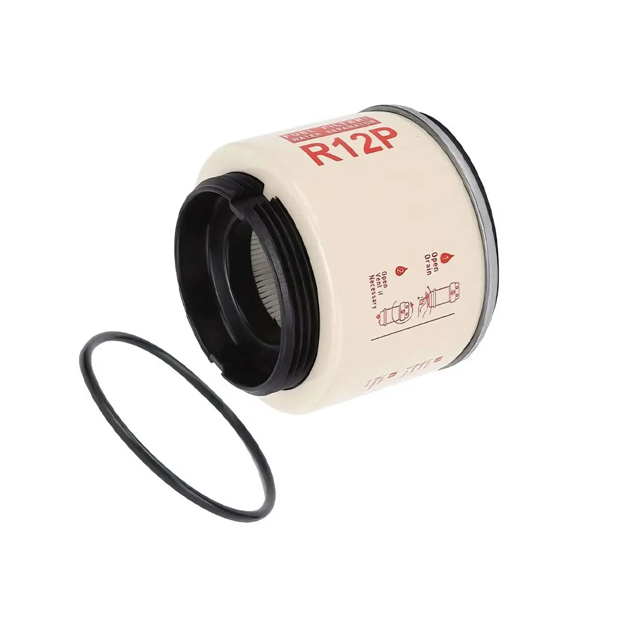 

Universal Spin-On Fuel Filter Water Separator, 30 Micron - Compatible with Racor R12P Filter Housing